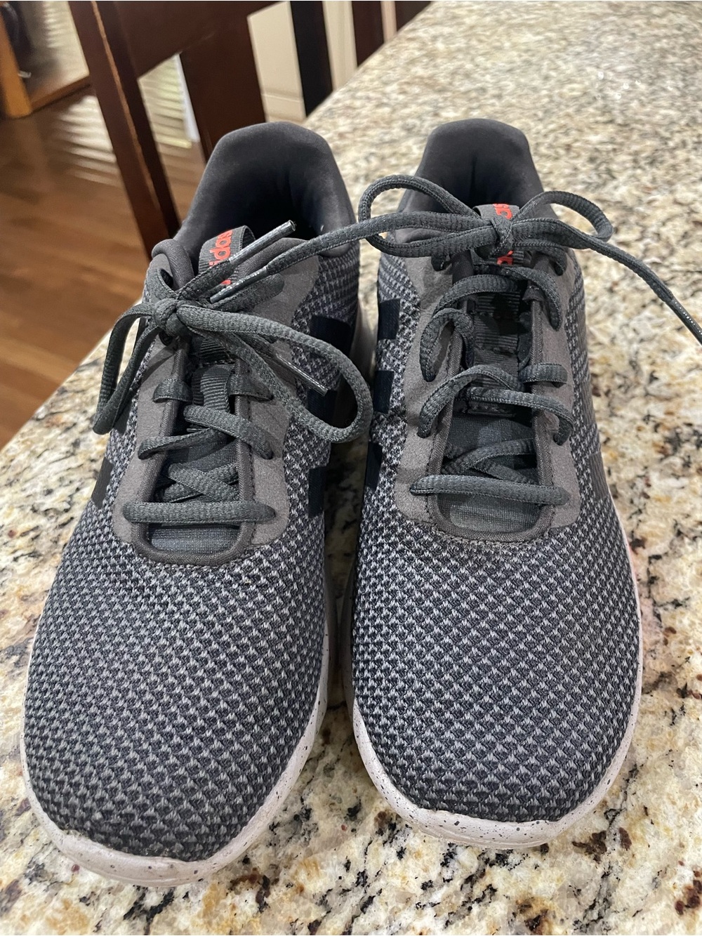 Adidas boy's Black and Gray Knit Athletic Shoes
